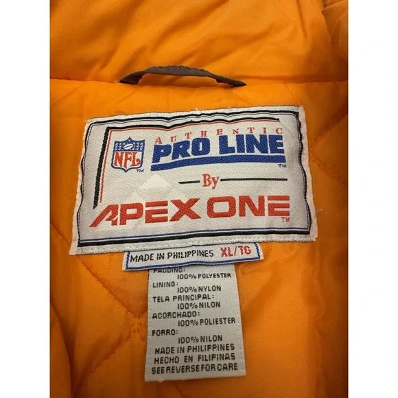 VTG 90s Cleveland Browns NFL Pro Line Apex One Parka Coat Jacket Full Zip XL - Picture 6 of 8